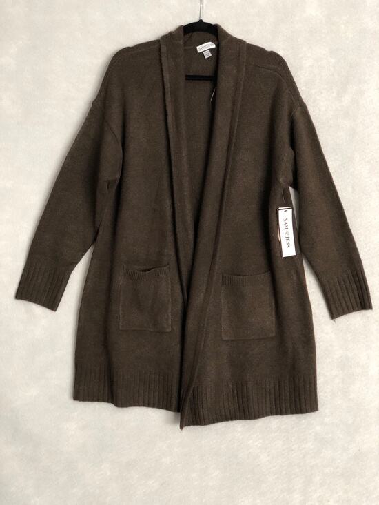 Sam and Jess Sweaters - Sam and Jess Cardigan Open Front Brown Women's Size Large NEW